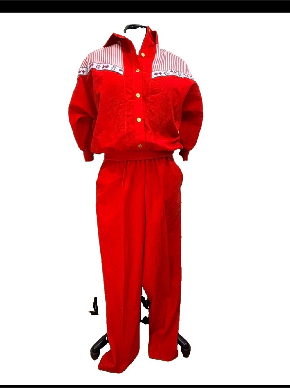 3-piece VTG set. Stylish Red, Blue, and White Women's wardrobe capsule outfit